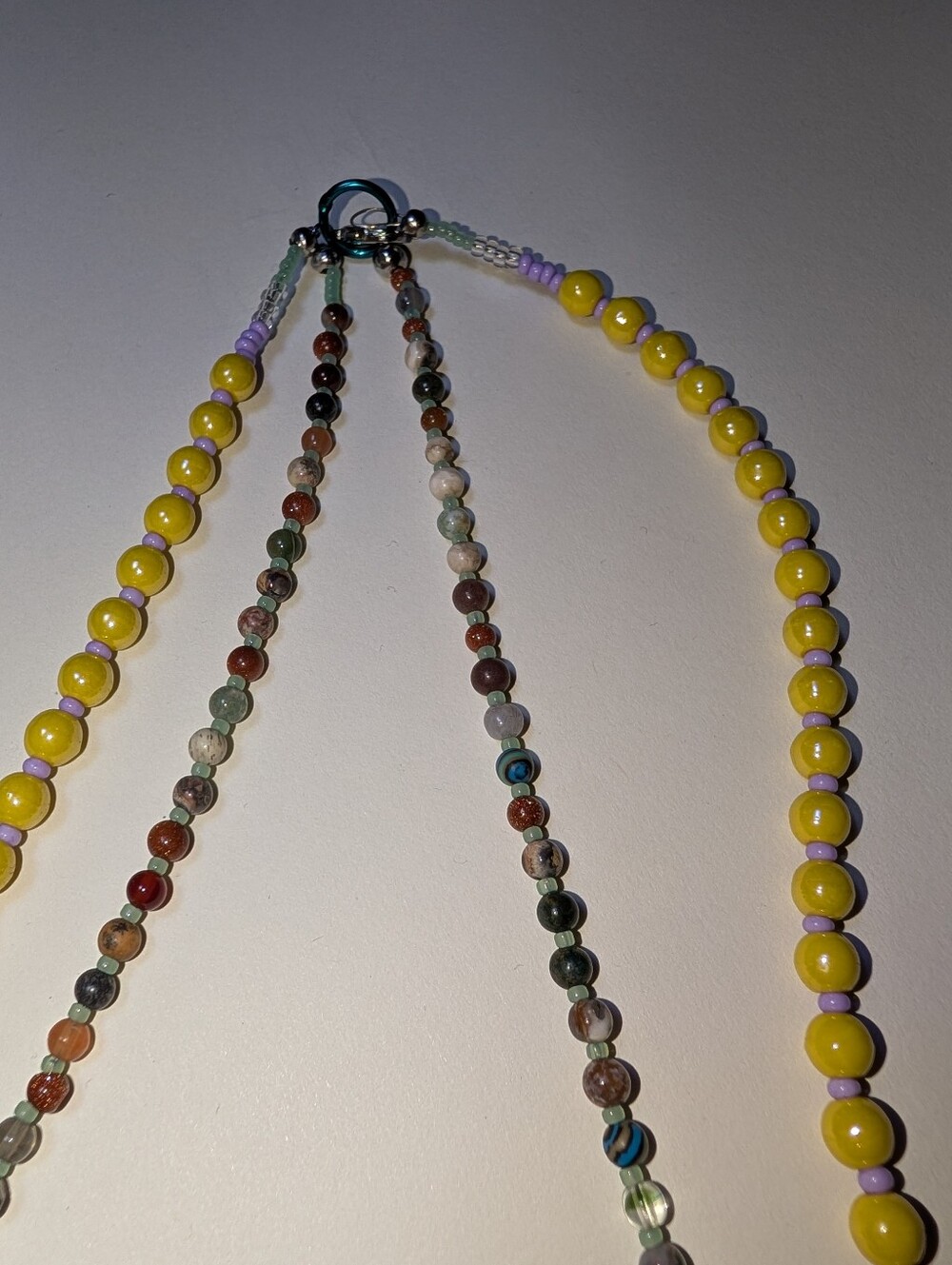 Natural Stone/Czech Glass Layered Statement Piece - Picture 5 of 7